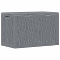 VidaXL Skrzynia ogrodowa, szara, rattan PP, 180 L