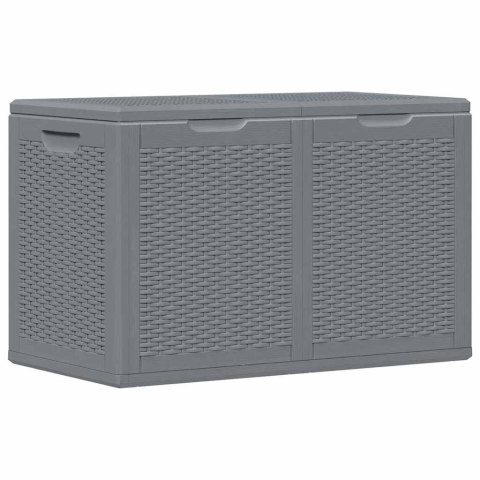 VidaXL Skrzynia ogrodowa, szara, rattan PP, 180 L