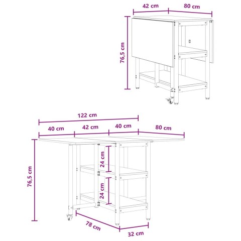 VidaXL Stół jadalniany 122 x 80 x 76,5 cm Drewno inżynieryjne