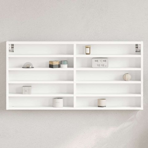 VidaXL Witryna, biała, 100x8,5x50 cm, materiał drewnopochodny