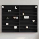 VidaXL Witryna, czarna, 100x8,5x75 cm, materiał drewnopochodny