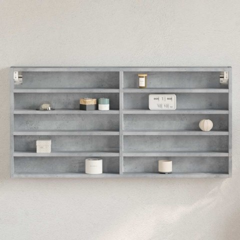 VidaXL Witryna, szarość betonu, 100x8,5x50 cm, materiał drewnopochodny