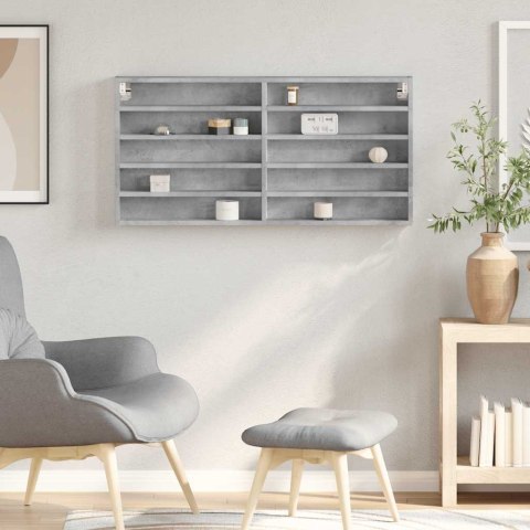 VidaXL Witryna, szarość betonu, 100x8,5x50 cm, materiał drewnopochodny