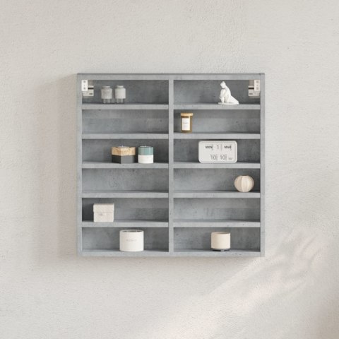 VidaXL Witryna, szarość betonu, 60x8,5x58 cm, materiał drewnopochodny