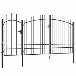 VidaXL Brama ogrodowa Woerden stalowa 1,95x4 m czarna