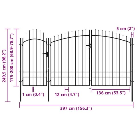 BRAMA OGRODOWA WOERDEN STALOWA 1,95X4 M CZARNA