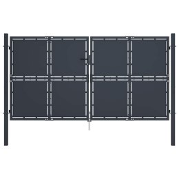 VidaXL Brama ogrodowa stalowa 300x175 cm antracytowa