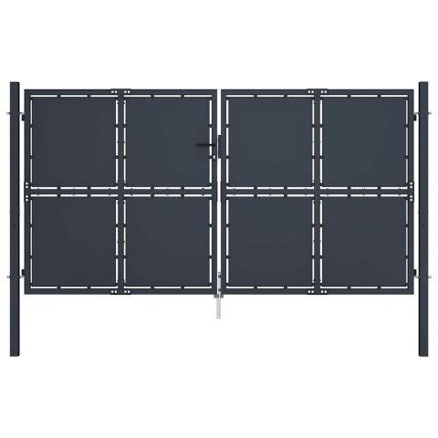VidaXL Brama ogrodowa stalowa 300x175 cm antracytowa