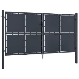 VidaXL Brama ogrodowa stalowa 300x175 cm antracytowa