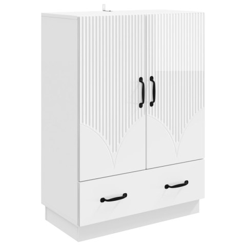 VidaXL Bufet Biały wysoki połysk 66 x 34,5 x 92 cm Drewno inżynieryjne