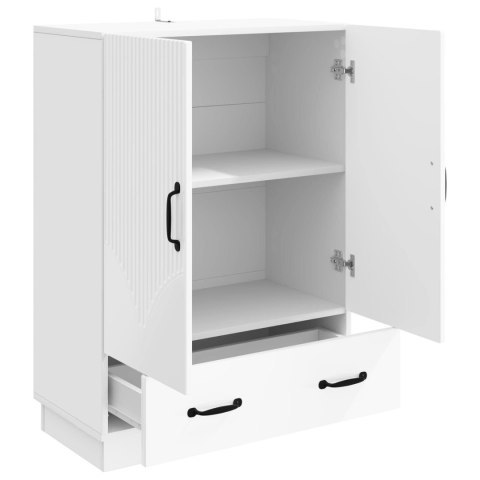 VidaXL Bufet Biały wysoki połysk 66 x 34,5 x 92 cm Drewno inżynieryjne