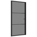 VidaXL Drzwi wewnętrzne, 102,5x201,5 cm, czarne, szkło ESG i aluminium