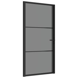 VidaXL Drzwi wewnętrzne, 102,5x201,5 cm, czarne, szkło ESG i aluminium