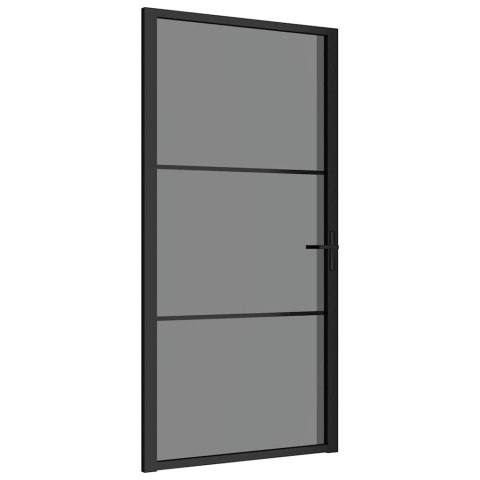 VidaXL Drzwi wewnętrzne, 102,5x201,5 cm, czarne, szkło ESG i aluminium