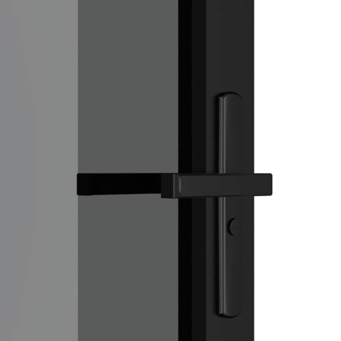 VidaXL Drzwi wewnętrzne, 102,5x201,5 cm, czarne, szkło ESG i aluminium