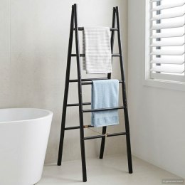 VidaXL Dwustronna drabina na koc Czarny 50 x 50 x 159 cm Bambus