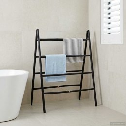 VidaXL Dwustronna drabina na koc Czarny 90 x 50 x 100 cm Bambus