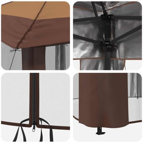 VidaXL Gazebo z 4 Ścianami 2,6 x 2,6 m Beżowy i Brązowy