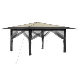 VidaXL Gazebo z 4 ściankami bocznymi 4 x 4 m Kremowy i antracytowy