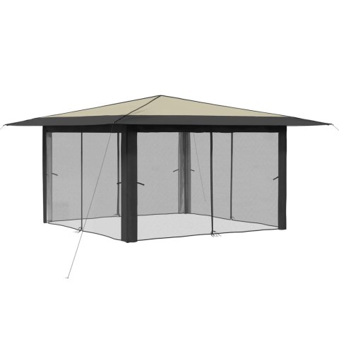 VidaXL Gazebo z 4 ściankami bocznymi 4 x 4 m Kremowy i antracytowy