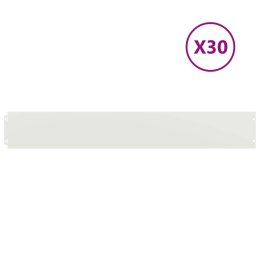 VidaXL Krawężnik do trawnika 30 szt. 15 x 103 cm Stal Biały
