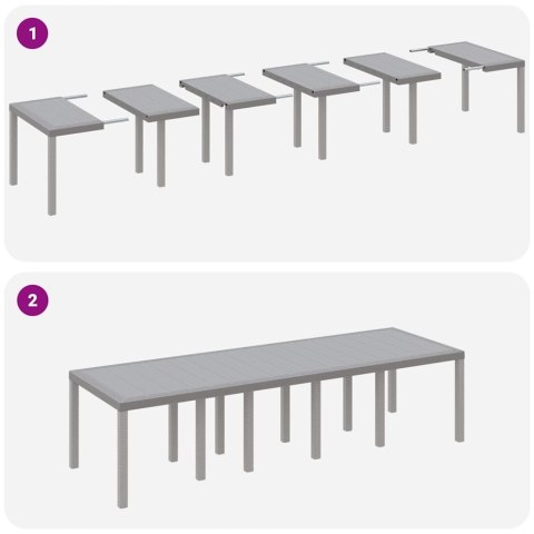 VidaXL Stół Ogrodowy Jasnoszary 300 x 100 x 73 cm polirattan