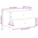 VidaXL Szafka Nocna z szufladą Szary Sonoma 62 x 34,5 x 47,5 cm