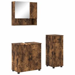 VidaXL Zestaw mebli łazienkowych 3 szt. Dąb wędzony 61 x 35 x 64 cm