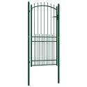 VidaXL Brama ogrodzeniowa EMMEN z kolcami stalowa 104x147 cm zielona