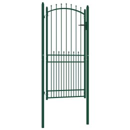 VidaXL Brama ogrodzeniowa EMMEN z kolcami stalowa 104x147 cm zielona