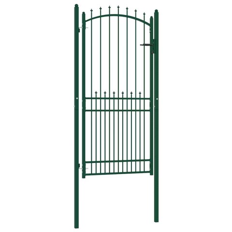 VidaXL Brama ogrodzeniowa EMMEN z kolcami stalowa 104x147 cm zielona