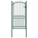 VidaXL Brama ogrodzeniowa EMMEN z kolcami stalowa 104x147 cm zielona