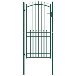 VidaXL Brama ogrodzeniowa EMMEN z kolcami stalowa 104x147 cm zielona