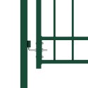 VidaXL Brama ogrodzeniowa EMMEN z kolcami stalowa 104x147 cm zielona