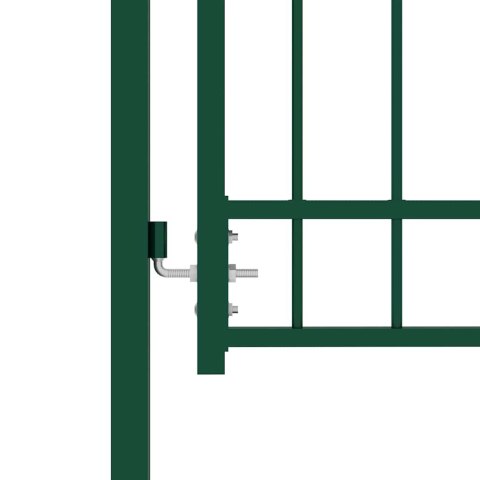VidaXL Brama ogrodzeniowa EMMEN z kolcami stalowa 104x147 cm zielona