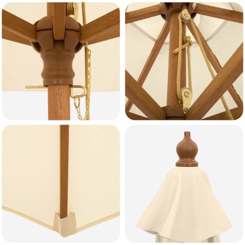 VidaXL Parasolka ogrodowa Ø 240 x 237 cm Lite Drewno Eukaliptusowe