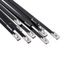 VidaXL Związywacz kablowy 12 szt. 4,6 x 800 mm Czarny