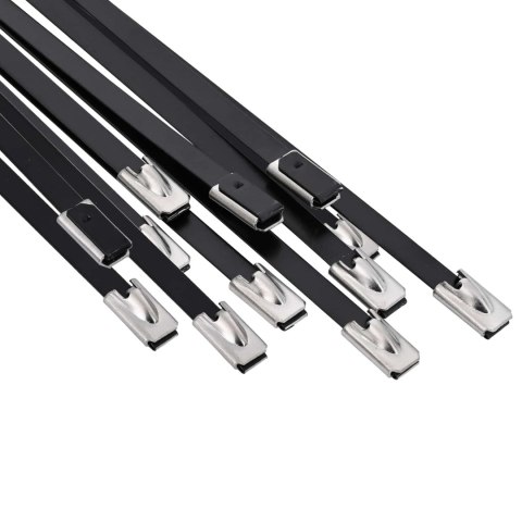 VidaXL Związywacz kablowy 12 szt. 4,6 x 800 mm Czarny