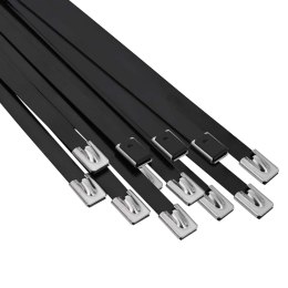 VidaXL Związywacz kablowy 12 szt. 7,9 x 200 mm Czarny