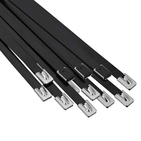 VidaXL Związywacz kablowy 12 szt. 7,9 x 200 mm Czarny