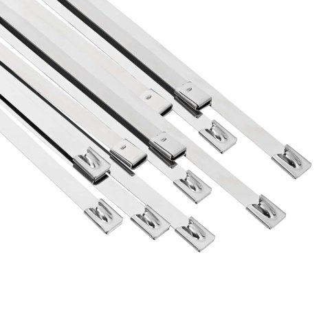 VidaXL Związywacz kablowy 12 szt. 7,9 x 500 mm srebrny