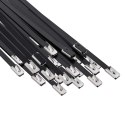 VidaXL Związywacz kablowy 25 szt. 4,6 x 300 mm Czarny