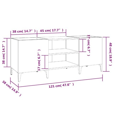 SZAFKA NA PŁYTY WINYLOWE BIAŁA 121X38X48CM