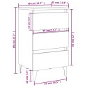 SZAFKA NOCNA SZARY BETON 40X35X69CM Z METALOWYMI NÓŻKAMI