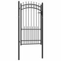 VidaXL Brama ogrodzeniowa EMMEN z kolcami stalowa 104x134,5 cm czarna