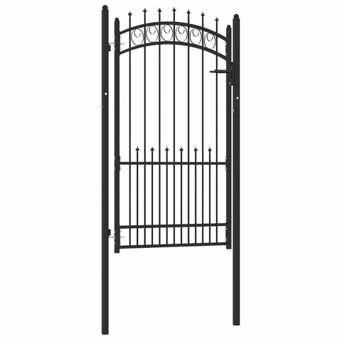 VidaXL Brama ogrodzeniowa EMMEN z kolcami stalowa 104x134,5 cm czarna