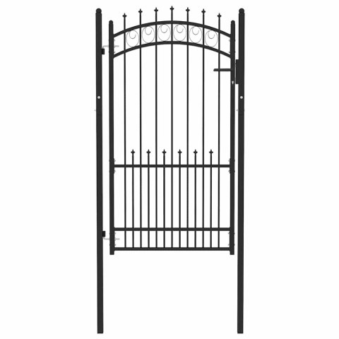 VidaXL Brama ogrodzeniowa EMMEN z kolcami stalowa 104x134,5 cm czarna