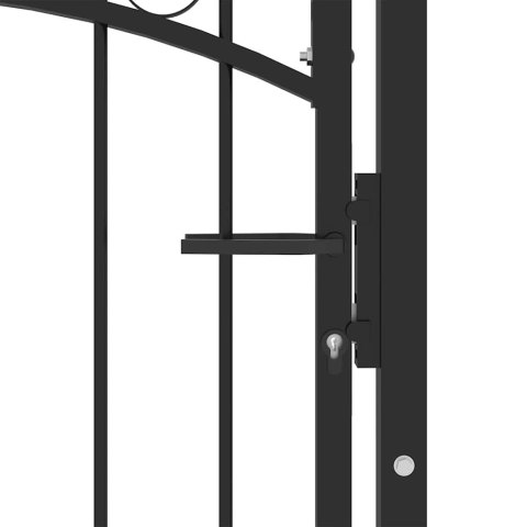 VidaXL Brama ogrodzeniowa EMMEN z kolcami stalowa 104x134,5 cm czarna