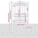VidaXL Brama ogrodzeniowa EMMEN z kolcami stalowa 104x134,5 cm czarna