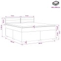 ŁÓŻKO BOX SPRING Z MATERACEM I LED CZARNY 140 X 200 CM TKANINA